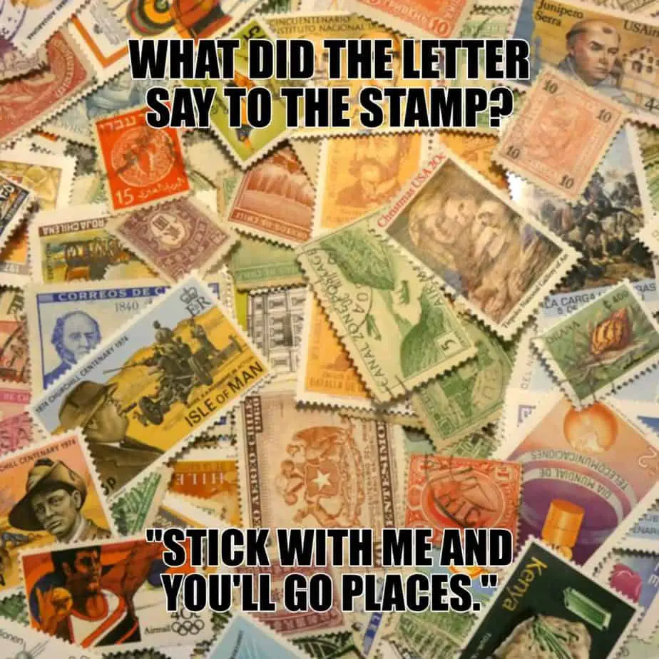 What did the letter say to the stamp Stick with me and youll go places