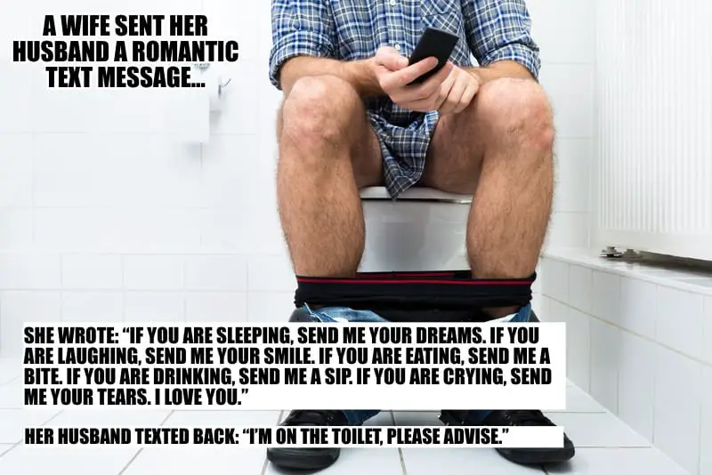 A wife sent her husband a romantic text message…