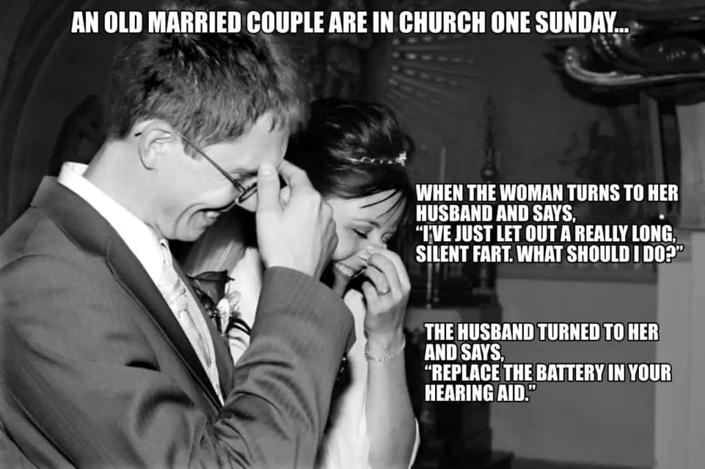 An old married couple are in church one Sunday…