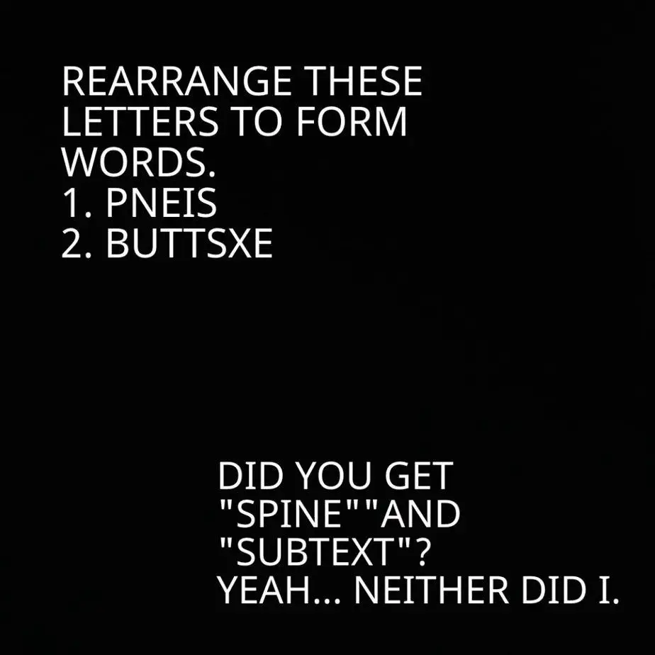 Rearrange these letters to form words.
