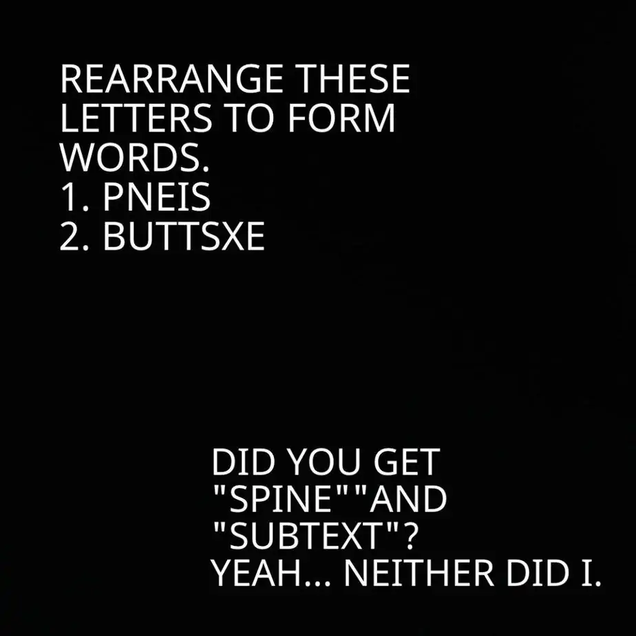 Rearrange these letters to form words.