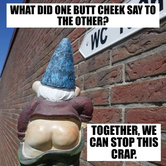 What did one butt cheek say to the other Together we can stop this crap