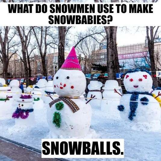 What do snowmen use to make snowbabies Snowballs.