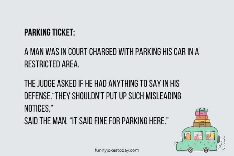 Road Trip Jokes - Parking Ticket
