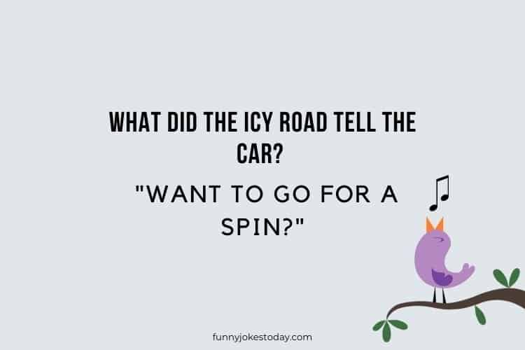 What did the icy road tell the car Want to go for a spin