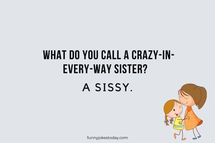 What do you call a crazy in every way sister A sissy.